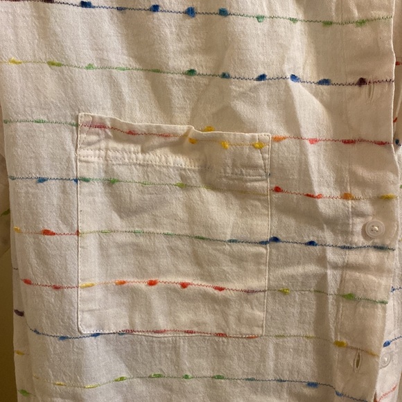 Madewell Courier Shirt in Flecked Rainbow Stripe XXS NWT - Picture 7 of 8